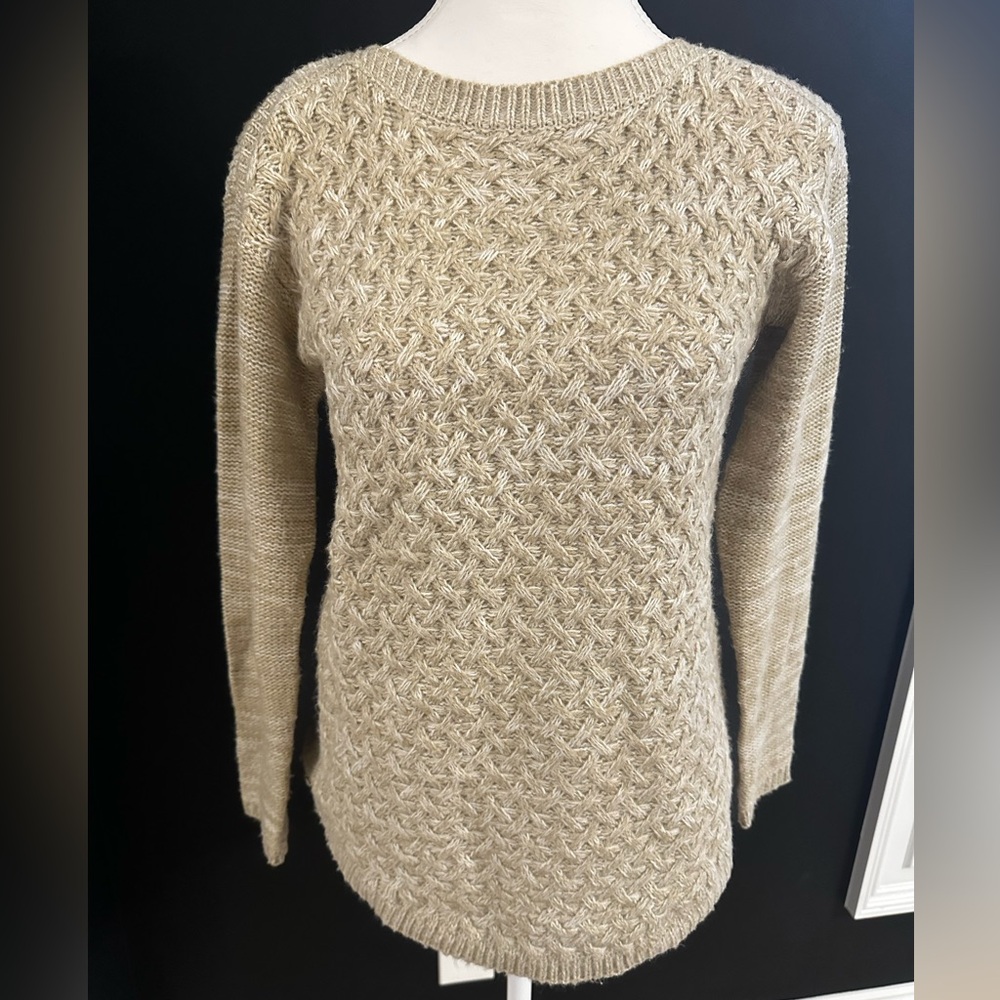 It's Our Time Cream Cable Knit Crew Neck Sweater